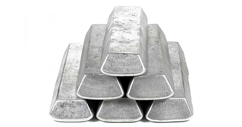Stack of aluminum ingots